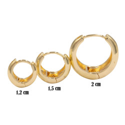 3 pary Kolczyków CM miedź pozłacana 14k - MF41161